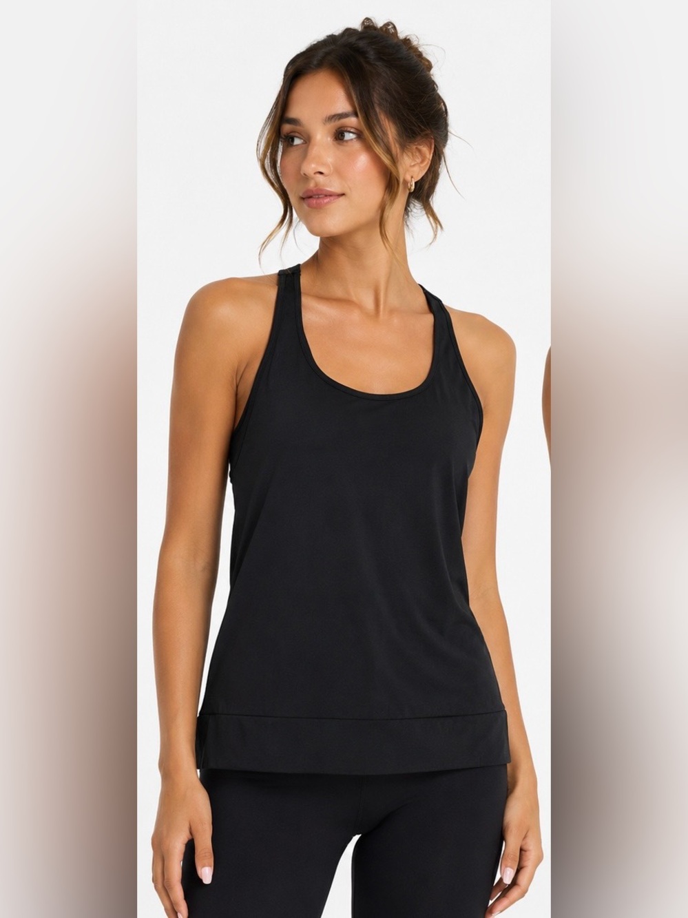 Alo Yoga 2-in-1 Built-In Bra Tank | Black | Size Tag Removed | Vintage Alo Logo - Picture 2 of 4
